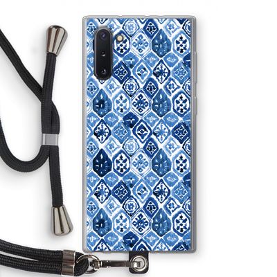 Blauw motief: Samsung Galaxy Note 10 Transparant Hoesje met koord
