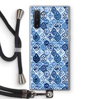 Blauw motief: Samsung Galaxy Note 10 Transparant Hoesje met koord