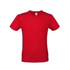 Set van 2x stuks rood basic t-shirt met ronde hals voor heren van katoen, maat: L (52)