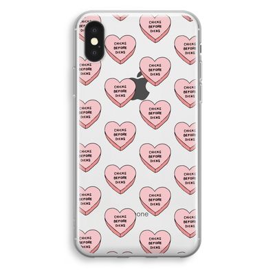 Chicks before dicks: iPhone XS Transparant Hoesje