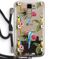 Kleurrijke papegaaien: LG K10 (2016) Transparant Hoesje met koord