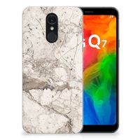 LG Q7 TPU Siliconen Hoesje Marmer Beige - thumbnail