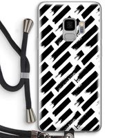 Zwarte vegen: Samsung Galaxy S9 Transparant Hoesje met koord