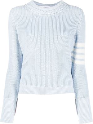 Thom Browne pull à détails 4 bandes signature - Bleu