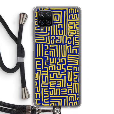Majorelle Blue Print: Samsung Galaxy A12 Transparant Hoesje met koord