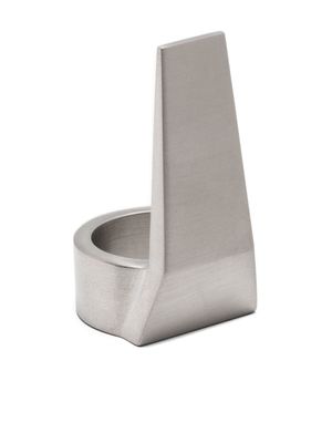 Rick Owens bague Runk à logo gravé - Argent