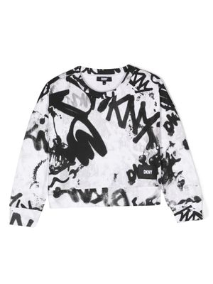 Dkny Kids sweat en coton à imprimé graffiti - Blanc