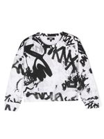 Dkny Kids sweat en coton à imprimé graffiti - Blanc - thumbnail