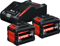 Bosch Blauw Accu Starterset EXBA18V-150 / 160 | 2x EXBA18V-150 + Lader EXAL18V-160 - 1600A0373Z