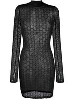 Philipp Plein robe courte en tulle à motif monogrammé - Noir - thumbnail