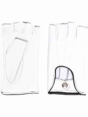 Manokhi gants à détails de coutures - Blanc