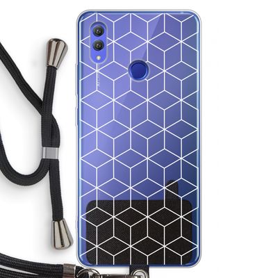 Zwart-witte kubussen: Honor Note 10 Transparant Hoesje met koord