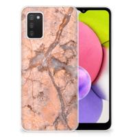 Samsung Galaxy A03S | TPU | Siliconen hoesje | Marmer Oranje