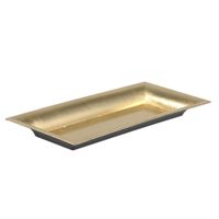 Kaarsenbord/plateau - goud - 28 x 12 cm - kunststof - rechthoekig   -