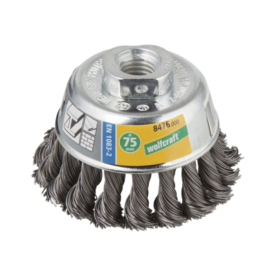 Wolfcraft Komborstel | Gevlochten | M14 | Ø75mm | Bulk | 1 stuk - 8476000