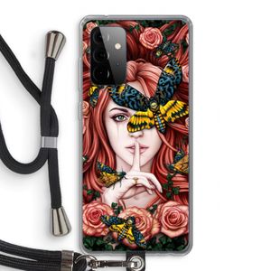 Lady Moth: Samsung Galaxy A72 5G Transparant Hoesje met koord