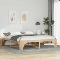Bedframe met opslag Bruin 200 x 200 cm Massief grenenhout