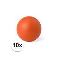 10 oranje anti stressballetjes 6 cm   -