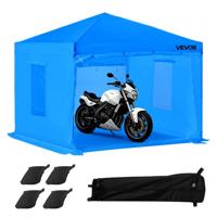 VEVOR Draagbare spuitcabinetent (293x293x181 cm) Spuitcabinetent voor spuiten, waterdicht en opvouwbaar met 2 gaaszijramen voor auto-onderdelen, meubels, motoren, spatbescherming, blauw