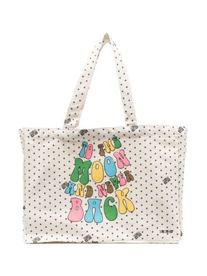 Bonton Shopper met print - Beige