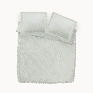 Dekbedovertrek Velvet Ruffles Dekbedovertrek - Lits-Jumeaux (240x220 cm) - Wit Polyester-katoen - Dessin: Effen - Dreamhouse - Dekbed-Discounter.nl