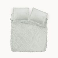 Dekbedovertrek Velvet Ruffles Dekbedovertrek - Eenpersoons (140x200 cm) - Wit Polyester-katoen - Dessin: Effen - Dreamhouse - Dekbed-Discounter.nl
