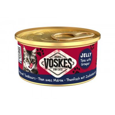 Voskes Jelly tonijn met tandbaars natvoer kat (24x85 g) 2 trays (48 x 85 g)