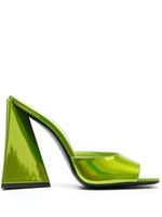 The Attico mules Devon 115 mm en cuir verni - Vert