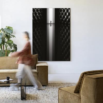 Urban Cotton Wandkleed 'Passing' 145 x 190cm in Frame - black