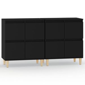 The Living Store Dressoir - Classic s - Kast - 60 x 35 x 70 cm - Zwart