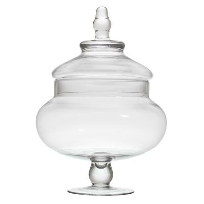 Home Deco Factory Bonbonniere met deksel - transparant glas - 20 x 29 cm - snoeppot