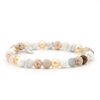Karma Armband Spiral Light and Lovely Elastic Rose Crystal