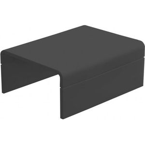 Eindstuk zwart platte buis 25X13 Systeem platte buis