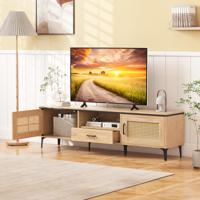 TV-standaard voor 65 inch Televisies TV-kast met 2 Deuren & Lade Lowboard Televisiekast