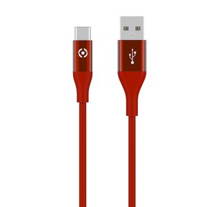 Celly - USB-Kabel Type-C, 3 meter, Rood - Siliconen - Celly Feeling