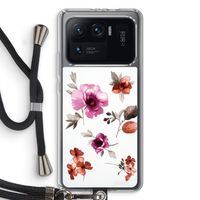 Geschilderde bloemen: Xiaomi Mi 11 Ultra Transparant Hoesje met koord