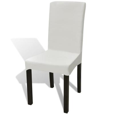 VidaXL 6 st stoelhoezen recht stretch crèmekleurig