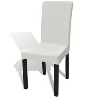 VidaXL 6 st stoelhoezen recht stretch crèmekleurig