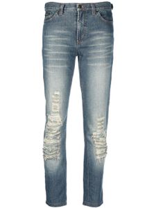 Dolce & Gabbana Pre-Owned jean slim à effet usé (années 2000) - Bleu