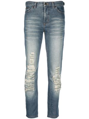 Dolce & Gabbana Pre-Owned jean slim à effet usé (années 2000) - Bleu