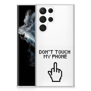 Samsung Galaxy S22 Ultra Silicone-hoesje Finger Don't Touch My Phone