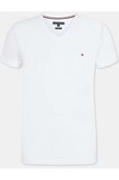 Tommy Hilfiger Core Stretch Slim Fit T-Shirt V-hals wit, Effen