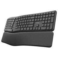Trust keyra draadloos ergonomisch toetsenbord (zwart, us lay-out, bluetooth / 2.4g usb)