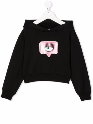 Chiara Ferragni Kids x Chiara Ferragni hoodie à patch Eyelike - Noir