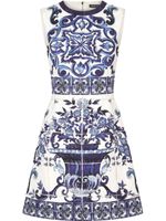 Dolce & Gabbana robe courte à imprimé Majolica - Bleu