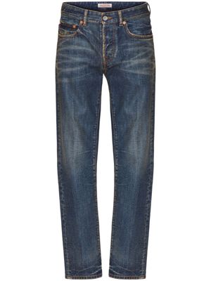 Valentino Garavani jean droit à détail en v - Bleu