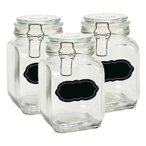 Weckpot/inmaakpot - 6x - 1.2L - glas - met beugelsluiting - incl. etiketten