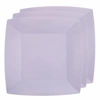 10x stuks feest gebaksbordjes lila paars - karton - 18 cm - vierkant
