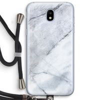 Witte marmer: Samsung Galaxy J5 (2017) Transparant Hoesje met koord