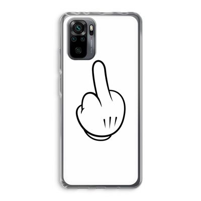 Middle finger white: Xiaomi Redmi Note 10 Pro Transparant Hoesje